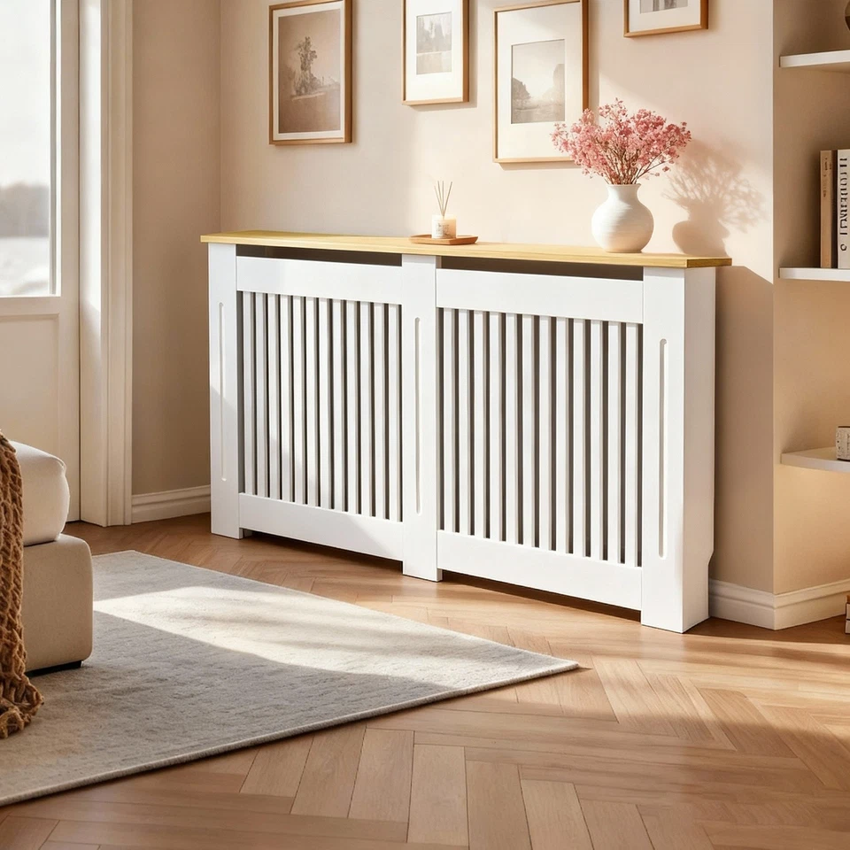 36'' Tall Radiator Cover Wood Cabinet Decorative Heater Protector Grill Shelf - Image 4 of 4