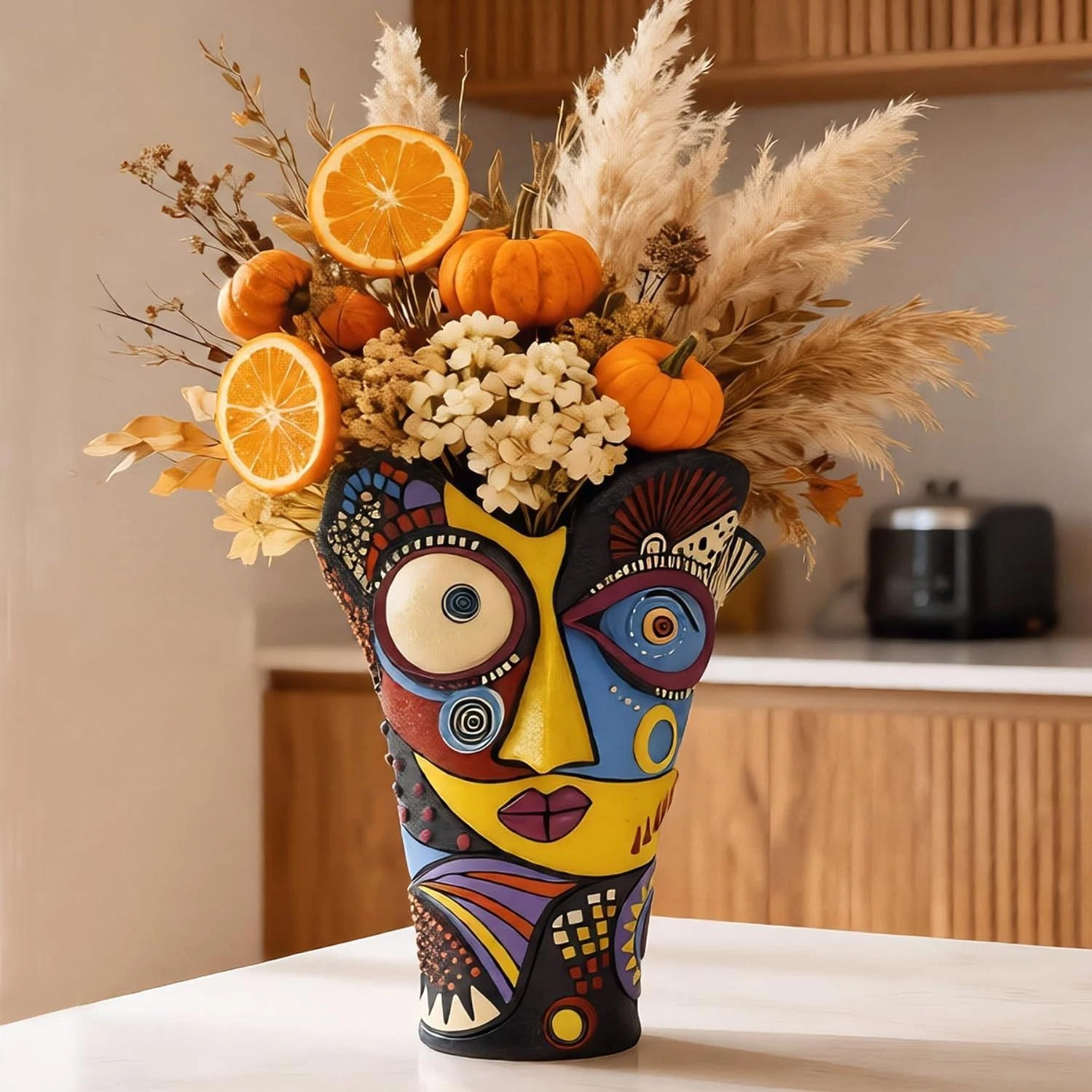 Face Vase - Flower Vase Unique, Funny Cool Abstract Art Decorative Vase/Flower