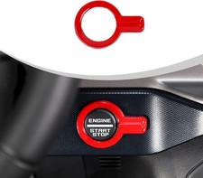 Push Start Button Cover Spin Engine Start Stop Button Cover Ignition Trim Red