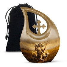 Brown Shepherd Large Funeral Urns For Human Ashes Father Adult 10 Inch 