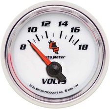 Auto Meter C2 Series 2-116 Short Sweep 8-18 Volt Electric Voltmeter Gauge