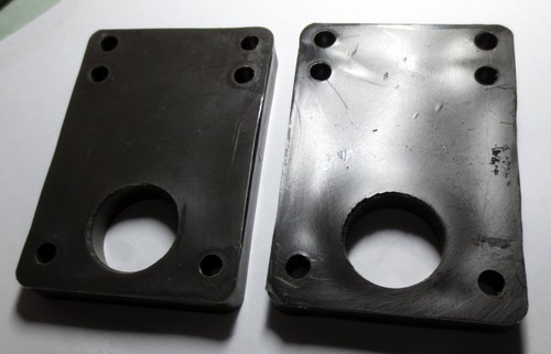 SET of 2 Hard Riser Pads - 0.375" (3/8th inch) - Brown - 6-Hole - USED / GOOD