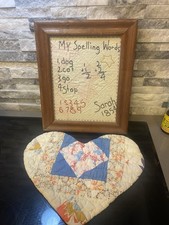 Vintage Needlework Sampler On Quilt Unsure Of...