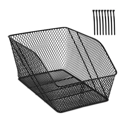 Fahrradkorb hinten Schultaschenkorb Metallkorb für Fahrräder 15 kg 1 kg schwarz - Bild 1 von 4