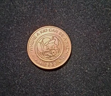 1998 Chuck.E.Cheese Copper plated managers gaming token,Hard to find nice ones.