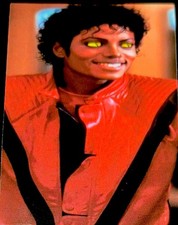 MICHAEL JACKSON STICKER          3  x 2   GLOSSY  TRILLER    