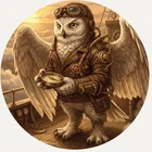 Hayleybug 1/2 oz Captain Clockwing Steampunk Owl silver Round w/ COA POP 15