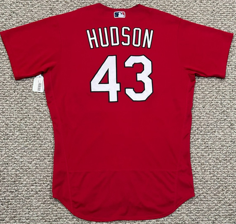 HUDSON SIZE 46 #43 2023 ST. LOUIS CARDINALS GAME USED JERSEY ISSUED RED MLB