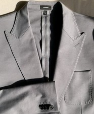 Express Slim Performance Blazer Mens 42R Wrinkle Resistant Gray Cotton Blend