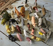 Assorted Plastic Farm and Wild Animal Figurines Lot Collectible Set