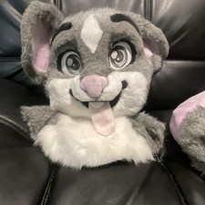 Cosplay Furry mouse Fursuit Costume Set with head Tail and Paws Adult one size