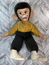 Vintage Mr. Bim Zip Zippy Plush Monkey Stuffed Toy Rubber Face 23  