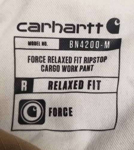 Carhartt Force Tan Ripstop Cargo Work Pants 32x30 Relaxed Fit BN4200-M - Picture 12 of 13