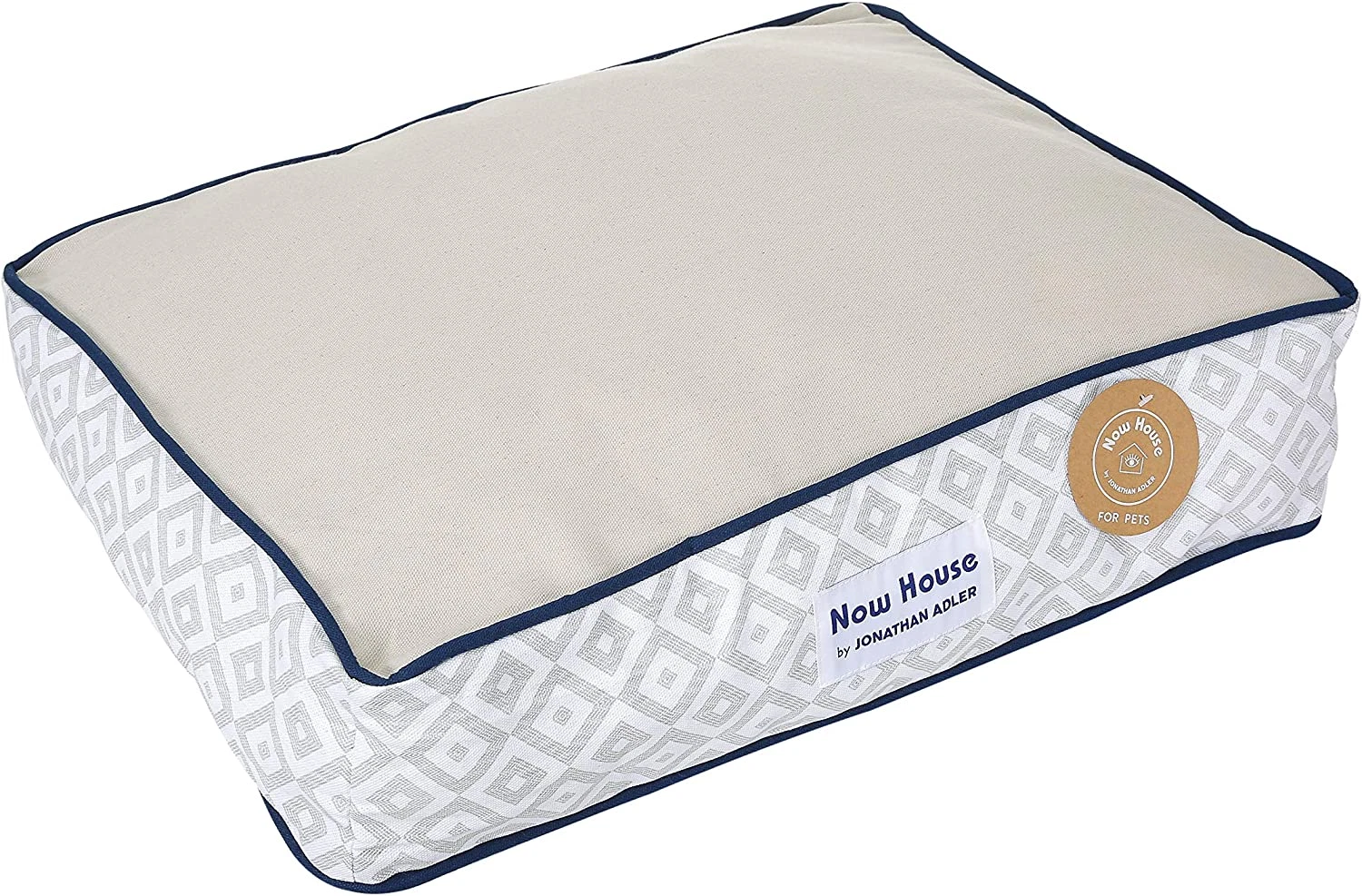 Pets Grey Diamond Cushion Dog Bed, Small Dog Bed, Machine Washable, Cotton/Poly