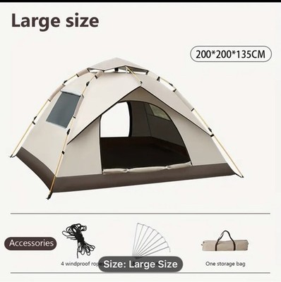 Automatic Quick-Open Tent with UV Protection: 4-Person Camping Tent.