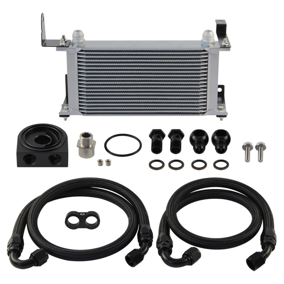 19 Row Bolt On Oil Cooler Kit For Honda S2000 F20C F22C AP1 AP2 2000-2009 Silver - Imagem 2 de 4