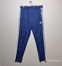 Adidas Men's Climalite Blue White 3 Stripe Stretch Comfy Sweatpants Pants Size L