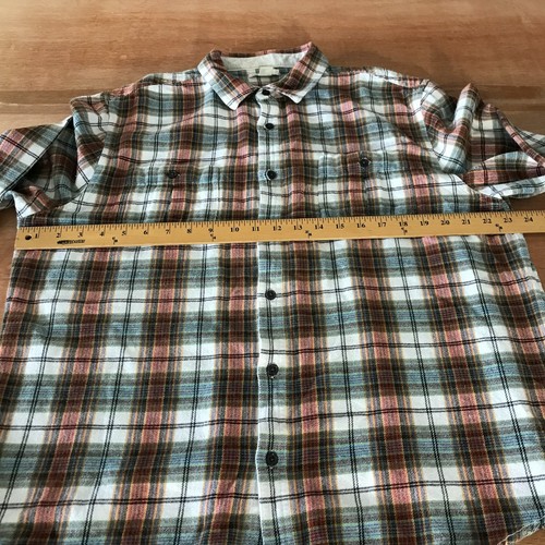 Carbon 2 Cobalt Flannel Shirt Men L Brown Plaid Button Up Pocket Long Sleeve - Picture 6 of 13