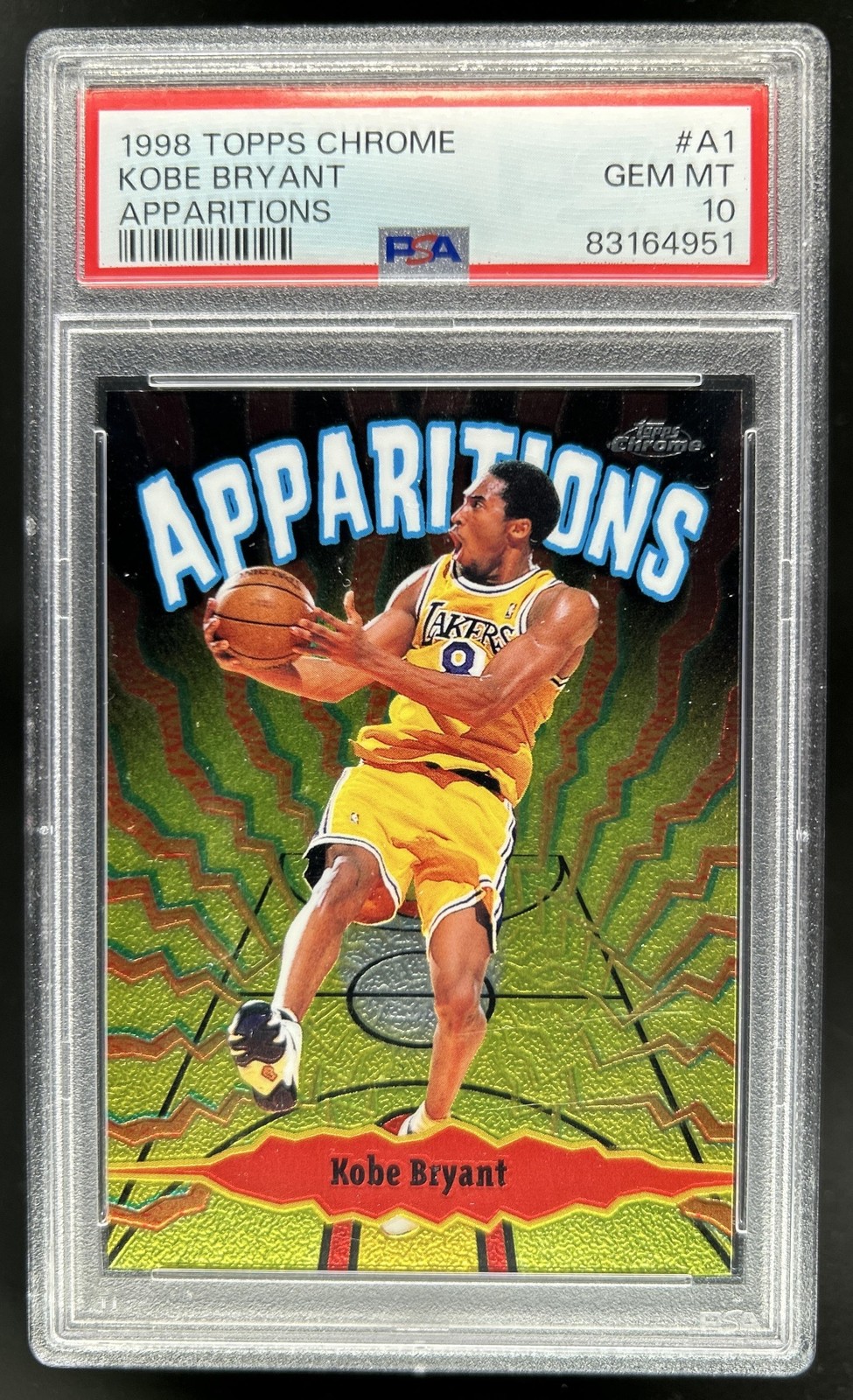 1998-99 Topps Chrome Kobe Bryant Apparitions #A1 Lakers PSA 10 GEM MINT view 1