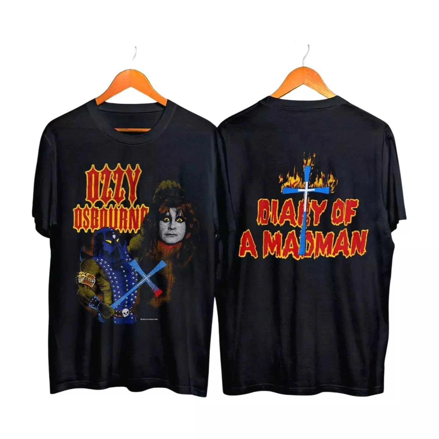 1982 Ozzy Osbourne Diary Of A Madman 2 Side Black Unisex T-shirt S-5XL
