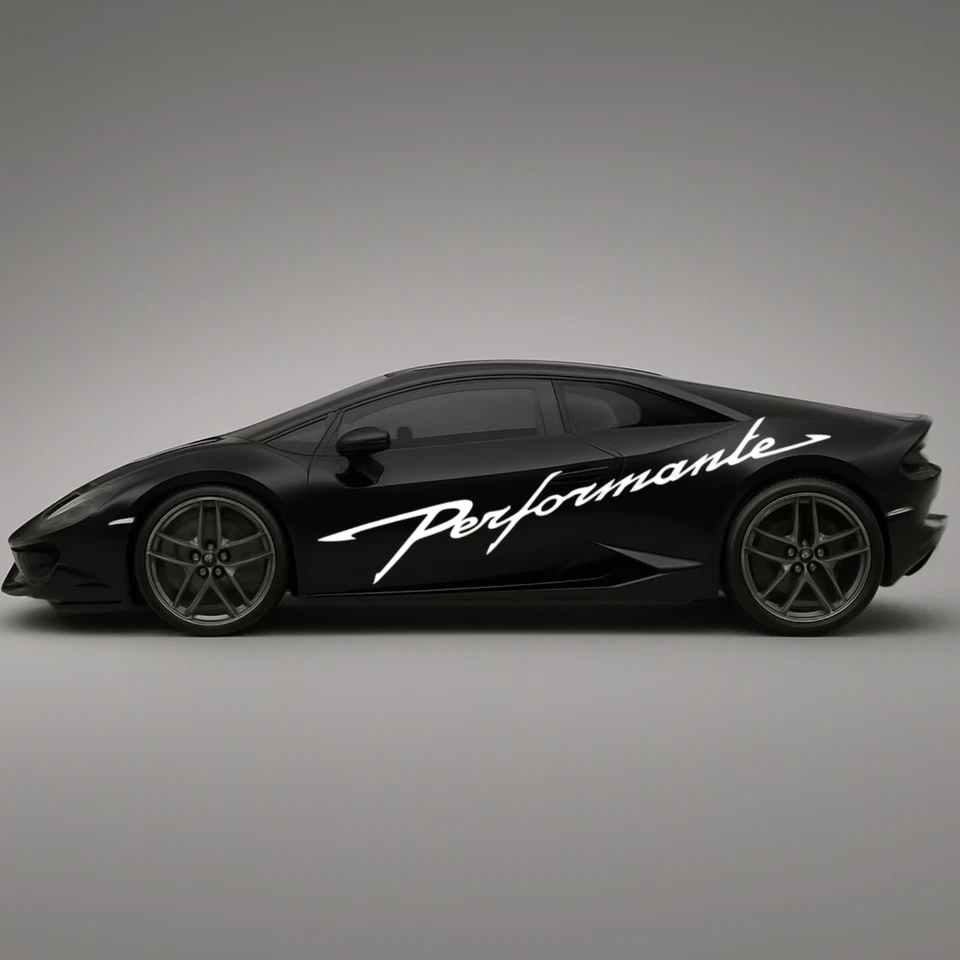 Calcomanía Lamborghini Huracán Performante a rayas laterales 80" - Gráfico de escritura en negrita Foto 2 de 2