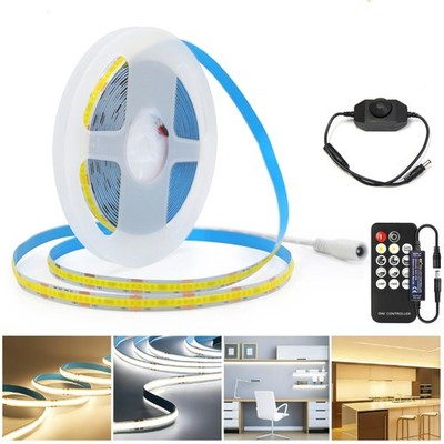 12V Dimmbar COB LED Streifen Stripe Warm/Kalt Weiß Leiste Band Keine Lichtpunkt