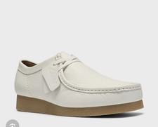 Image of Clarks Originals WALLABEE Ladies Evo off white Leather Shoes UK Size 6 D /39.5