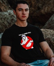 Black Who Ya Gonna Call Ghostbusters Marshmallow Man Mens T Shirt Gildan XLARGE