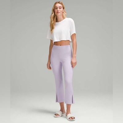 NWT Lululemon Ribbed Softstreme High-Rise Cropped Pant 25'' Lilac Ether size 14