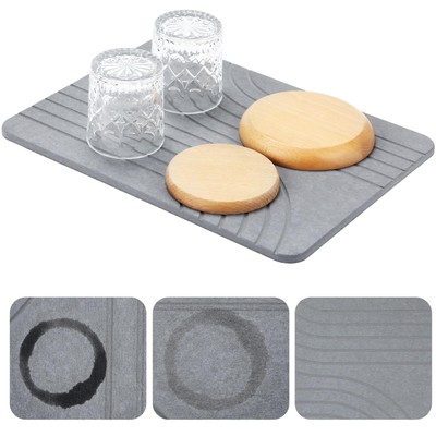 Stone Drying Mat for Kitchen Counter Tray Fast Dish 15.75X11.81 Inches Non-slip