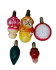 VTG Milk Glass & Painted Xmas Lot /5 Clock Bulldog Misc Teardrops
