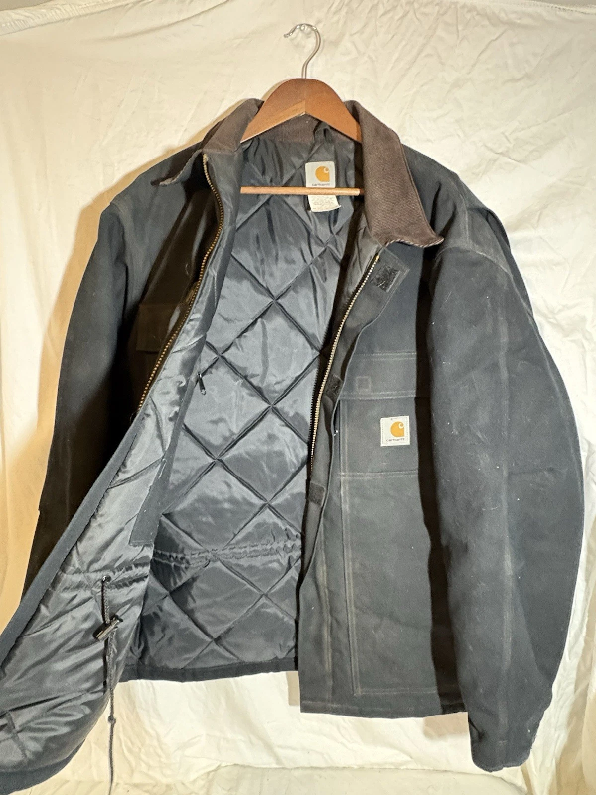 Carhartt Arctic Corduroy Collar Jacket Black Vintage1990s J02 BLK Large/XL - product detail image 3
