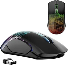 FFJ Wireless Gaming Mouse, 12000 DPI, Tri-Mode 2.4Ghz/USB-C Wired/BT5.3 Black 