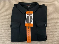 Kirkland Men’s Black Shirt Jacket 2 Way Stretch Pockets - Size XXL