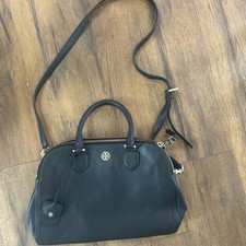 Tory Burch Robinson Black Pebbled Leather Satchel Crossbody Bag MINT Never Used