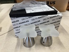 Delta Roman Tub Large Glass Cross Faucet Handles GH691SS Stainless