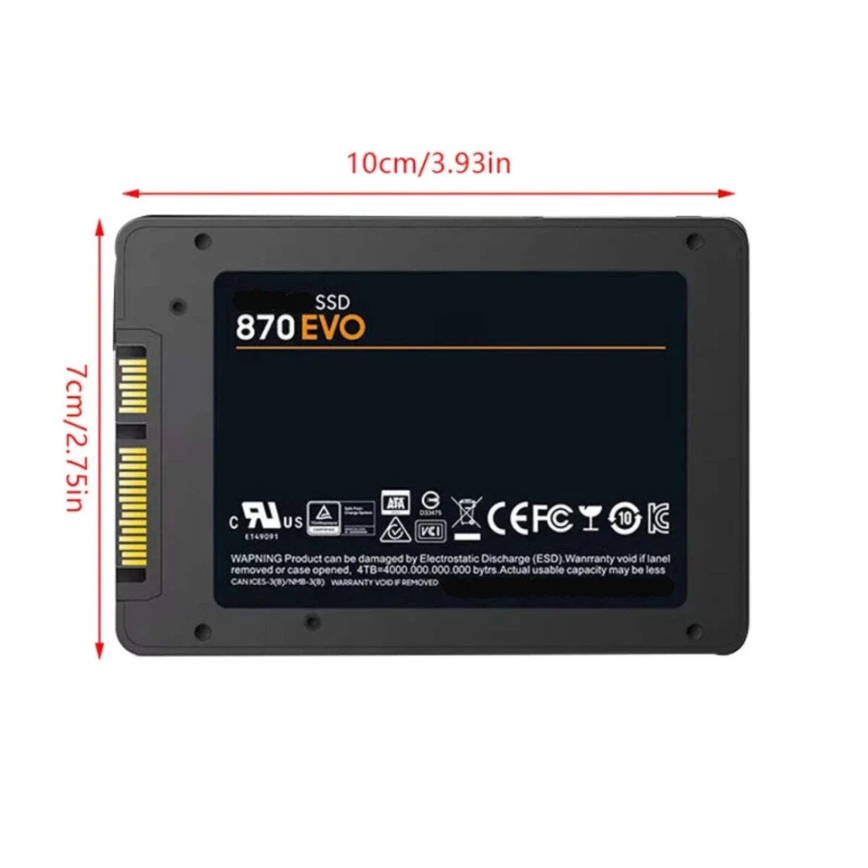 Disque dur SSD SATA III 2.5 pouce Solid State Drive 4TB pour pc portable fixe - Photo 4/4
