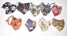 FACE MASK SUGAR SKULL DOUBLE SIDED NOSE WIRE WASHABLE:HALLOWEEN,XMAS U CHOOSE