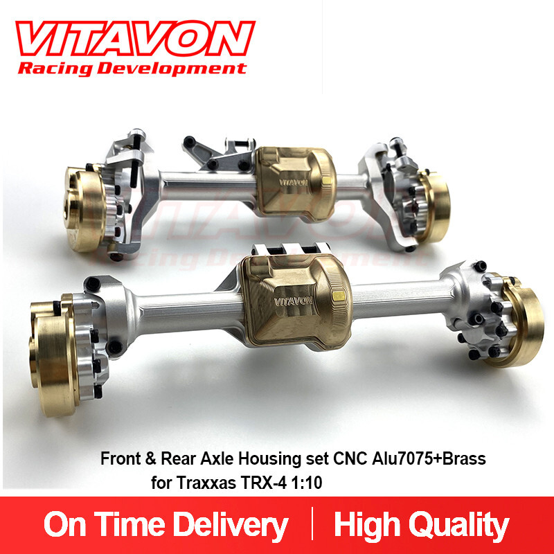Vitavon CNC Alu7075 Front & Rear Axle Housing Set Brass For