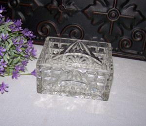 Vintage Clear Glass Rectangular Butter Dish without Lid 