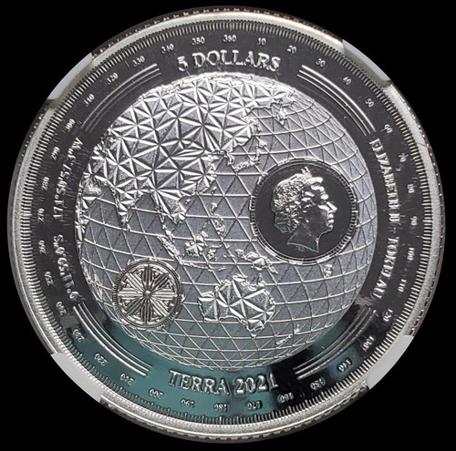 2021 TOKELAU .999 SILVER $5 NGC PL70 TERRA SERVA ME SERVABO TE LOW MINT PM00XX - Picture 5 of 7