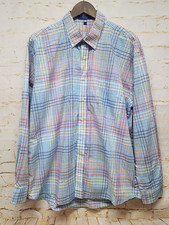 Alan Flusser Mens Button Down Shirt XL Long Sleeve Front Pocket Multicolor Check