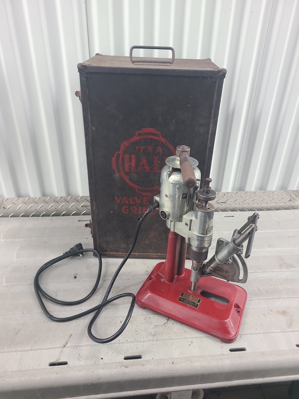 Vintage Hall Toledo Valve Seat Grinder Model EJ w/Case & Accessories