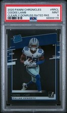 2020 Panini Clearly Donruss Rated Rookies Ceedee Lamb #RRCL RKE. PSA 9