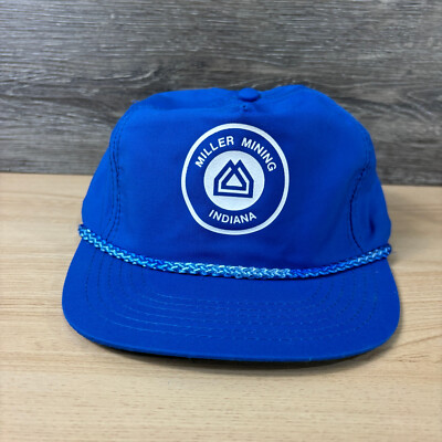 Miller Mining Hat Cap Snapback Blue Rope Trucker Indiana Adjustable