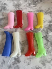Vintage 1970s Barbie Mod Clone Boots Lot Go Go Lace Up Mismatch Parts