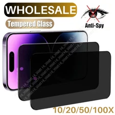 Bulk Privacy Screen Protector Tempered Glass Lot For iPhone 15 Pro Max / 15 Plus