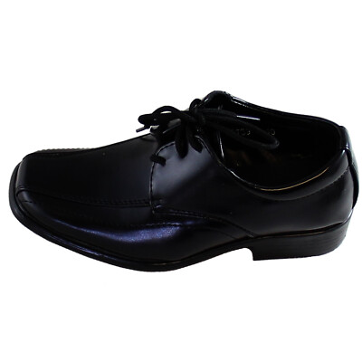 New youth teen big boy shoes black synthetic slip on style formal