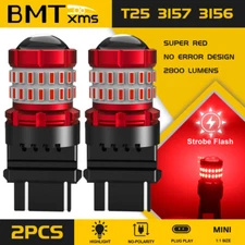 3157 Red LED Strobe Brake Tail Light Bulbs For Dodge RAM 1500 2500 2003-2016