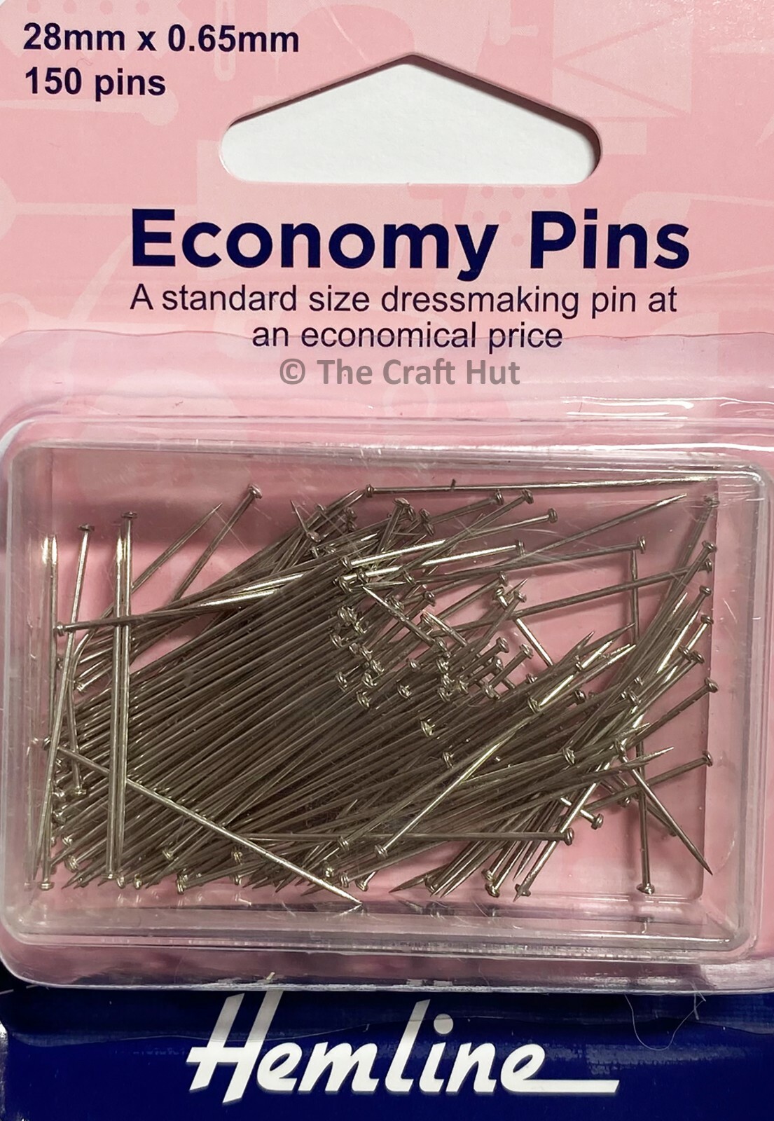 Hemline Sewing Dressmaking Economy Pins 28mm Nickel: 150 Pieces H670 New